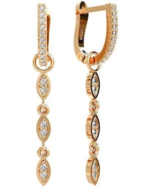 Gabi Rielle 14k Over Silver Cz Shimmer Earrings - Metallic