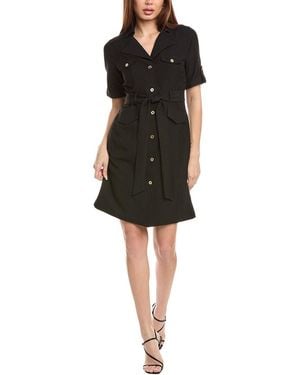 Sharagano Tie Waist Shirtdress - Black