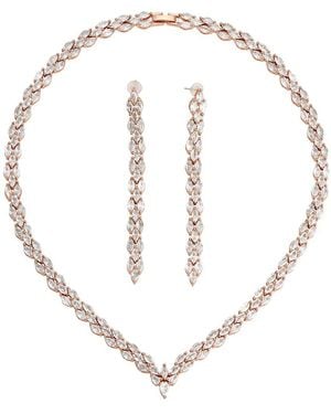 Eye Candy LA Cz Necklace & Earring Set - White