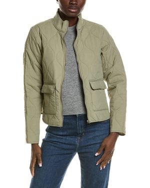 Marion Quilted Zip Up Jacket - Gray