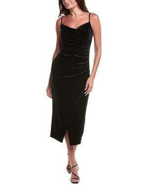 Laundry by Shelli Segal Velvet Cowl Neck Midi Dress - Black