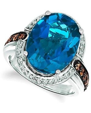 Le Vian Le Vian 14K 10.56 Ct. Tw. Diamond & Topaz Eternity Ring - Blue