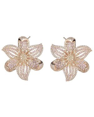 Eye Candy LA Cz Lou Floral Stud Earrings - White