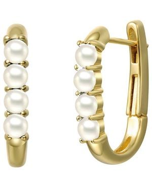 Genevive Jewelry 14K Plated U-Shaped Earrings - Metallic
