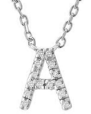 Jane Basch Diamond Initial Necklace -Z) - White