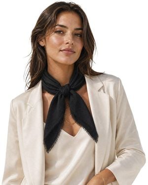 Blue Pacific Solid Cashmere-Blend Neckerchief - Black