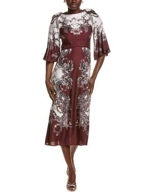Marchesa Garden Of Eve Midi Dress - Red