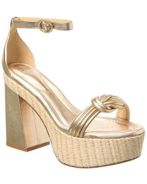 Alexandre Birman Vicky X Strap 120 Leather Platform Sandal - Natural