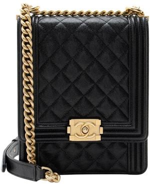 CHANEL Black Caviar Leather N/s Boy Bag (authentic Pre-loved)