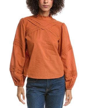 10 Crosby Derek Lam Marlowe Long Sleeve Blouse - Orange
