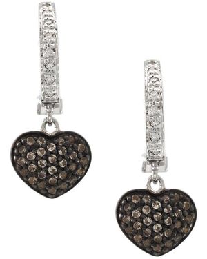 Gemstones Silver 0.43 Ct. Tw. Diamond & White Topaz Earrings