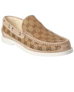Gucci Canvas Moccasin - Brown