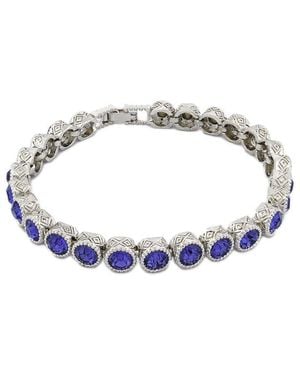 Ebru Jewelry Plated Cz Tennis Bracelet - Blue