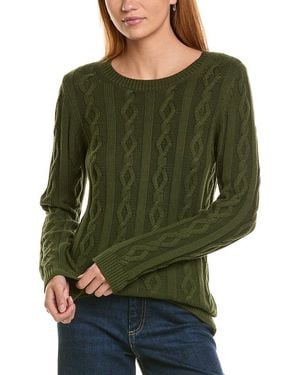 St. John Cashmere-Blend Cable Jumper - Green