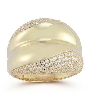 Chloe and Madison 14k Over Silver Cz Bold Ring - White