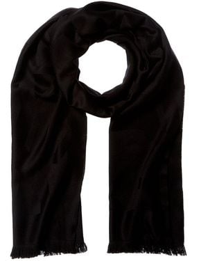 Saint Laurent Dnu Pack Cassandre Jacquard Wool Scarf - Black