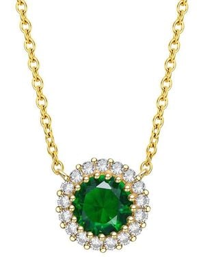 Rachel Glauber 14k Plated Cz Necklace - Green