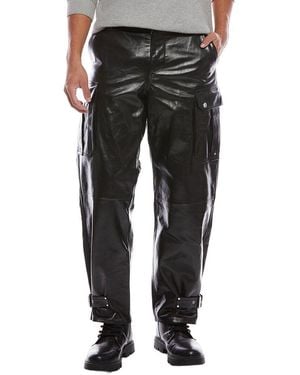 McQueen Leather Cargo Pant - Black