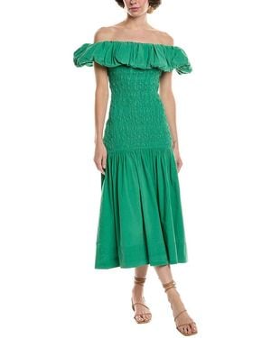 Sea Juni Off-The-Shoulder Midi Dress - Green