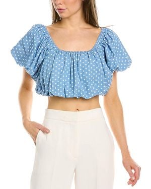 Kerrick Cropped Bubble Top - Blue