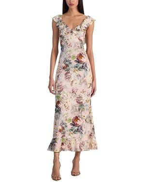 Alice + Olivia Gemma Ruffle Midi Dress - Pink