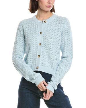 ATM Cashmere-Blend Cropped Cardigan - Blue