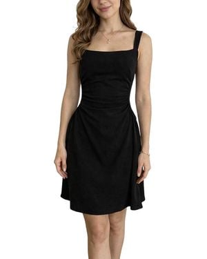 Ariele Tesoro Solid Mini Dress - Black