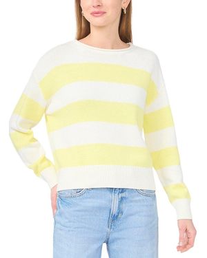 Vince Camuto Wide Striped Rollneck Top - Yellow