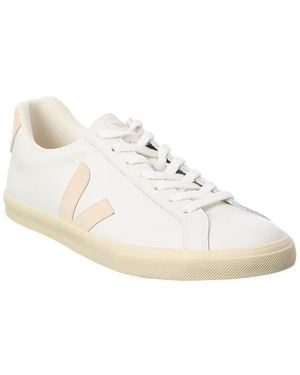 Veja Esplar Logo Leather & Suede Trainer - White