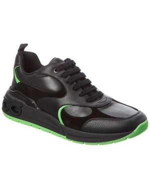 Ferragamo Leather & Suede Sneaker - Black