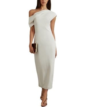 Reiss Laurey Drape Bodycon - White