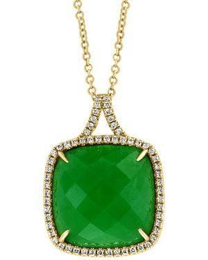 Effy Fine Jewelry 14K 13.23 Ct. Tw. Diamond & Jade Necklace - Green