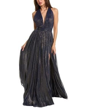 Michael Kors Hutton Silk-blend Gown - Blue