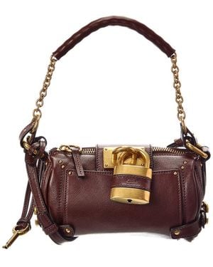 Chloé Paddington Small Leather Shoulder Bag - Purple