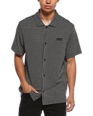 KARL LAGERFELD Diamond Pattern Jacquard Shirt - Grey
