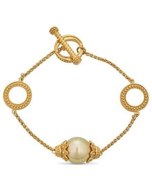 Belpearl 18k Over Silver 13mm South Sea Golden Bracelet - Metallic