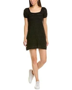 REVERIEE Pointelle Sweaterdress - Black