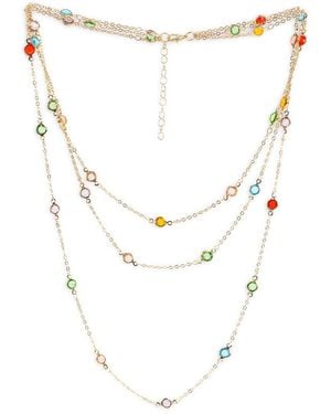 Saachi Glass 3-layer Necklace - White