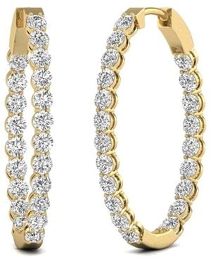 Diana M. Jewels Diana M. Fine Jewellery 14k 7.00 Ct. Tw. Lab Grown Diamond Hoops - Metallic