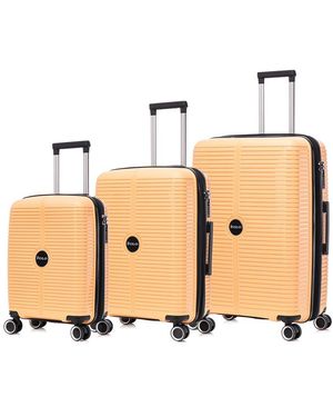 Bronco Polo Sky 3pc Expandable Luggage Set - Natural