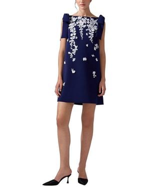 Carolina Herrera Embellished Shift Dress - Blue