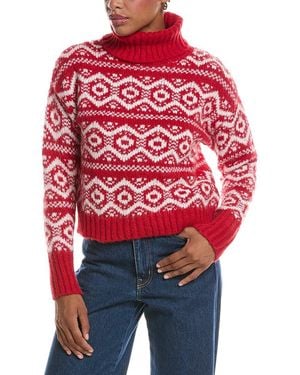 Joseph A Mockneck Fair Isle Pullover - Red