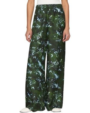 Lafayette 148 New York Plus Riverside Silk Pant - Green