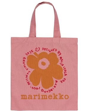 Marimekko Vankka Unikko Placement Shopper Tote - Pink