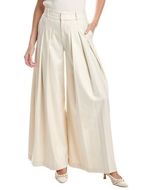 Alice + Olivia Simon Wide Leg Pleated Trouser - Brown