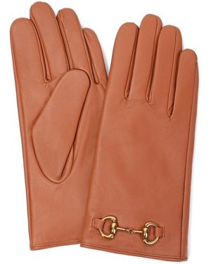 Tiffany & Fred Paris Cashmere-lined Leather Gloves - Brown