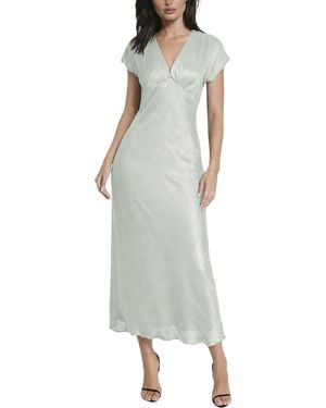 Bebe Crepe Satin V-Neck Maxi Dress - Green