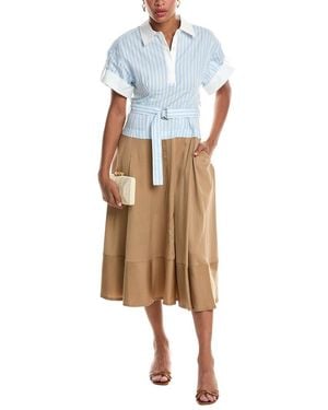 Jonathan Simkhai Mylo Midi Combo Shirt Dress - Multicolor