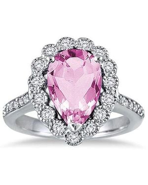Gem Spark 14k 5.41 Ct. Tw. Diamond & Pink Topaz Ring