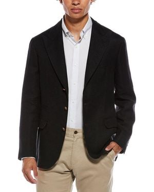 Brunello Cucinelli Linen & Wool-Blend Blazer - Black